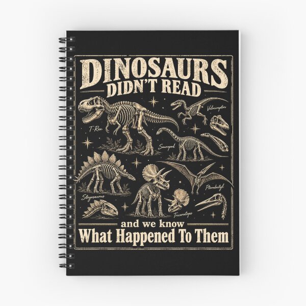 Item preview, Dinosaurs Didnt Read Vintage Dinosaur Skeleton Art designed and sold by ROUX-ART.