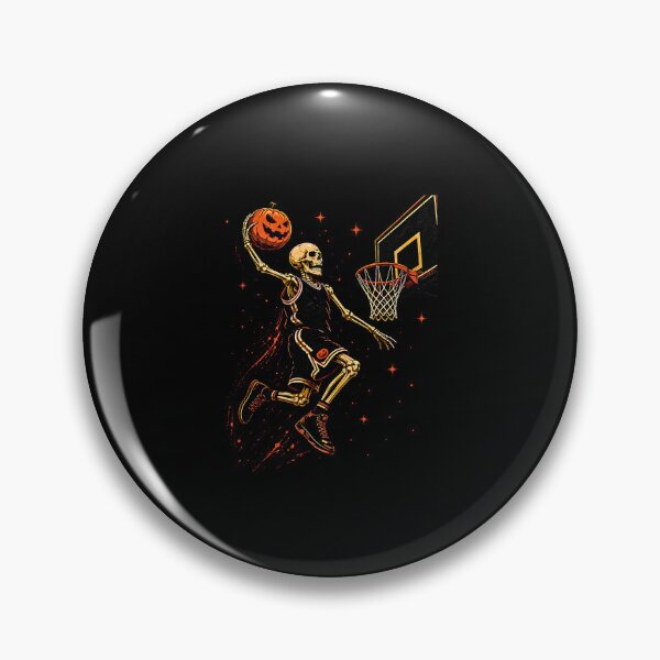 Item preview, Skeleton Basketball Dunk with Flaming Pumpkin – Spooky Halloween Sports designed and sold by Byhergawaa.