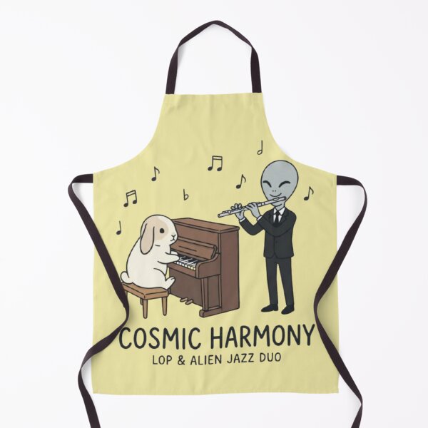 Item preview, Cosmic Harmony – Rabbit and Alien Jazz Duo Illustration designed and sold by Dogandesighn.