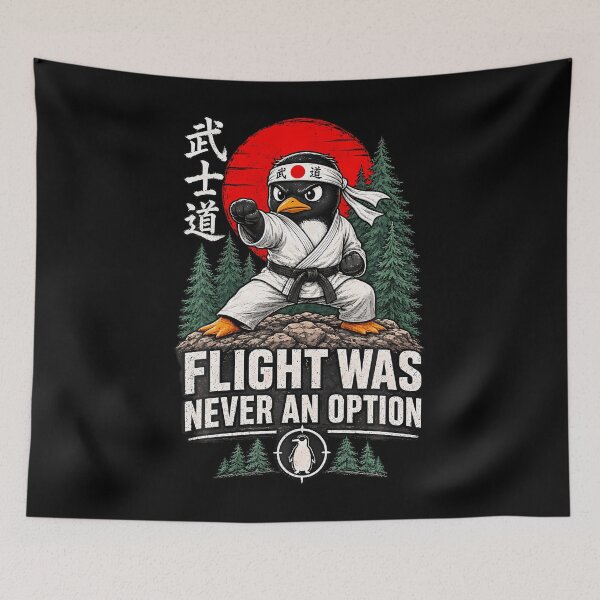 Item preview, Flight Was Never An Option Karate Penguin Bushido Meme designed and sold by Trippy-Toad.
