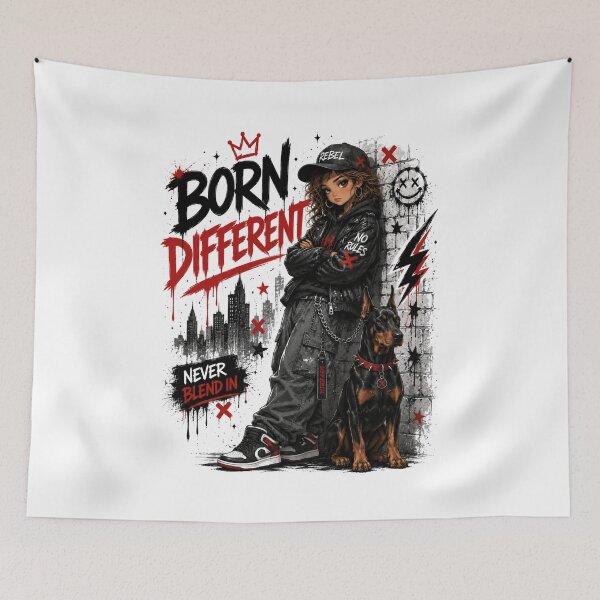 Item preview, Born Different Rebel Girl – Never Blend In Streetwear designed and sold by Onviton.