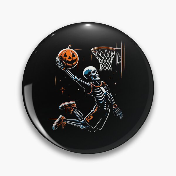 Item preview, Skeleton Basketball Dunk with Flaming Pumpkin – Spooky Halloween Sports designed and sold by Byhergawaa.