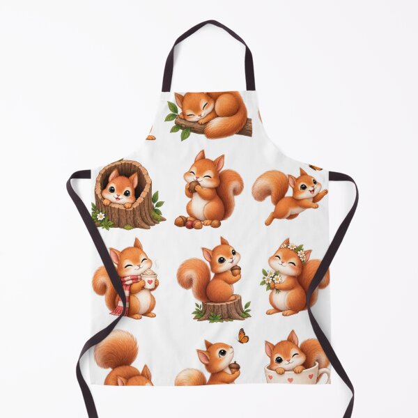 Item preview, Cute Kawaii Autumn Squirrel Chibi Clipart Sheet, Adorable Forest Animal Sticker Pack designed and sold by Rehnair.