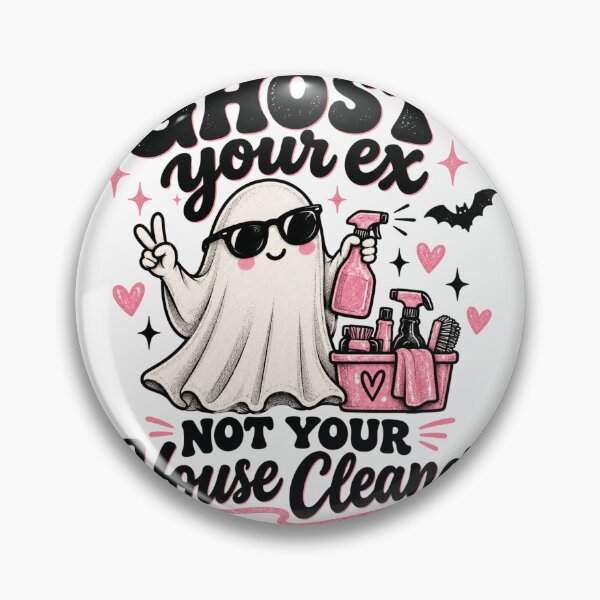 Item preview, ghost cleaner spooky cute house cleaning pink ghost art designed and sold by ROUX-ART.