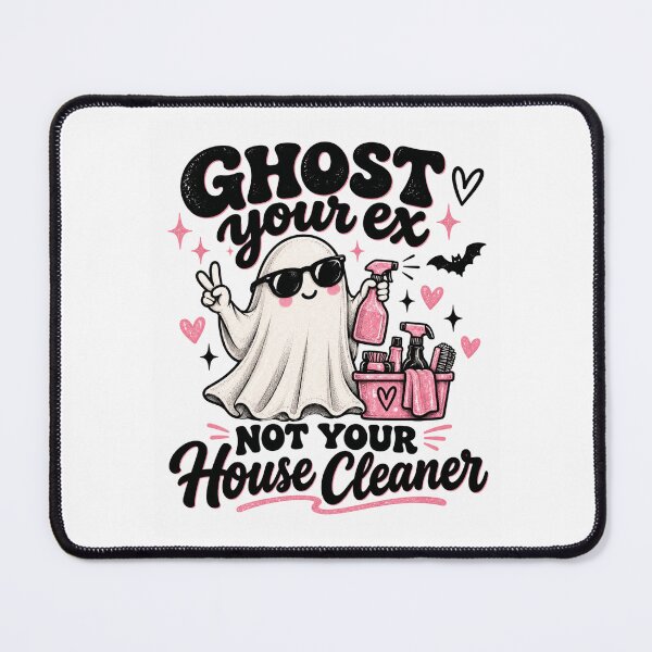 Item preview, ghost cleaner spooky cute house cleaning pink ghost art designed and sold by ROUX-ART.