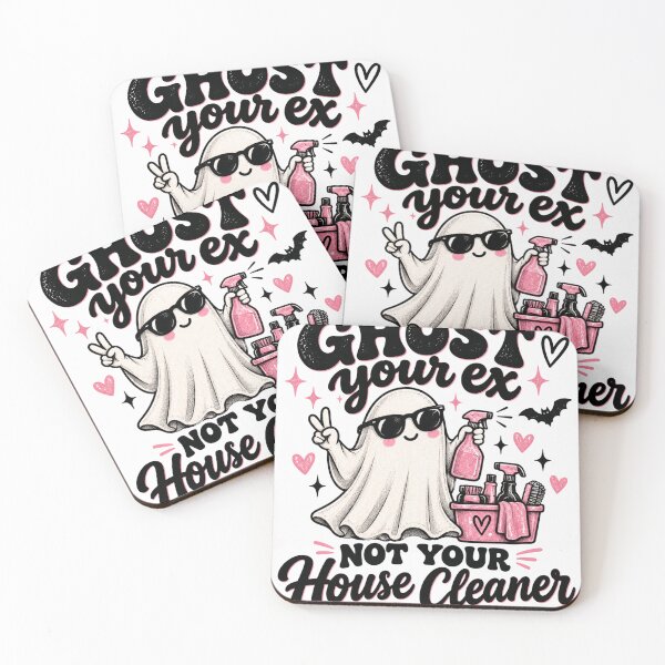 Item preview, ghost cleaner spooky cute house cleaning pink ghost art designed and sold by ROUX-ART.