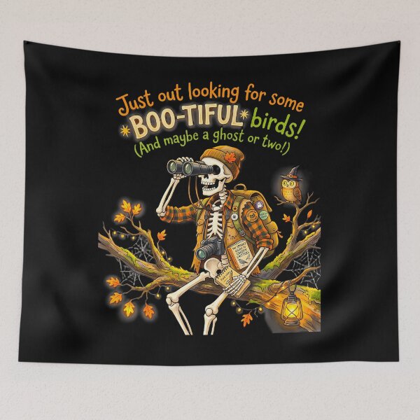 Item preview, Boo-Tiful Birds Funny Skeleton Birdwatching Halloween Bird designed and sold by Trippy-Toad.