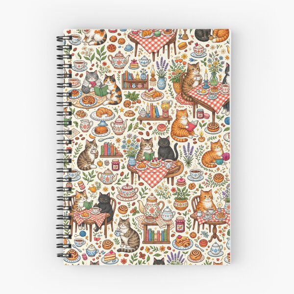 Item preview, Cozy Cat Tea Party Pattern designed and sold by Iampoji.