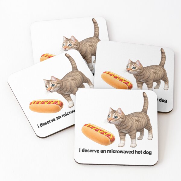 Item preview, Curious Cat and Hot Dog Funny Food Lover Design designed and sold by WILLIAMS-BR.