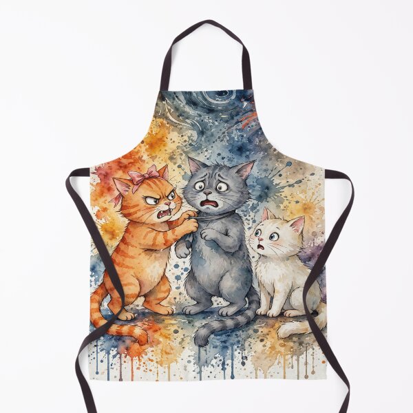 Item preview, Watercolor Cat Drama Jealous Trio Art designed and sold by KuzeyWestStudio.