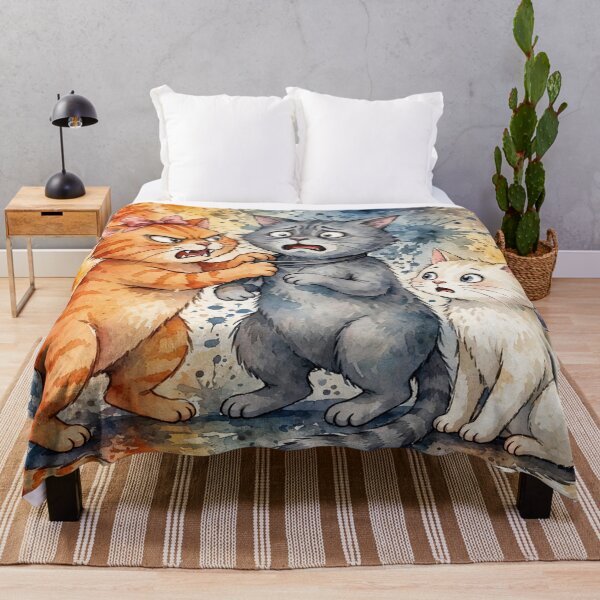 Item preview, Watercolor Cat Drama Jealous Trio Art designed and sold by KuzeyWestStudio.