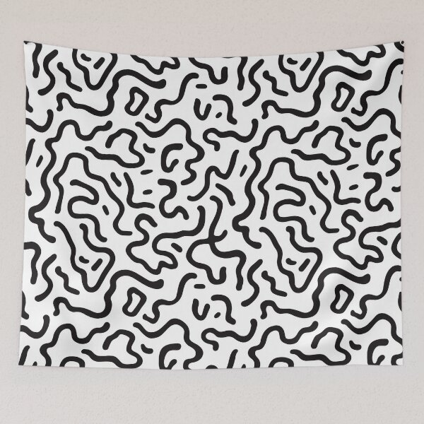 Item preview, Black and White Squiggle Doodle Pattern designed and sold by ArtistUpsale.