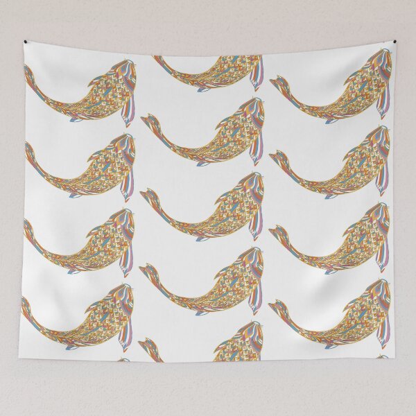 Item preview, Orange & Yellow Koi Fish - Abstract Japanese Fish Art designed and sold by iampaulmorris.