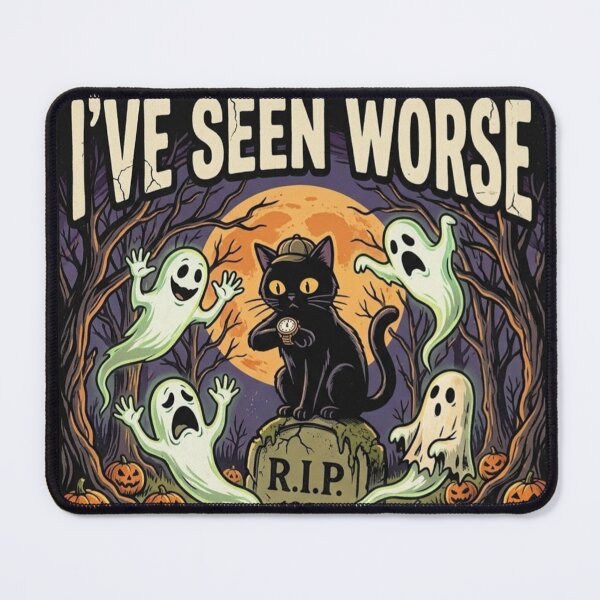 Item preview, I’ve Seen Worse – Halloween Cat Illustration designed and sold by Dogandesighn.