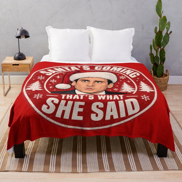 Item preview, Funny Christmas: Santa's coming - thats what she said quote, The Office humor designed and sold by Olena Du.