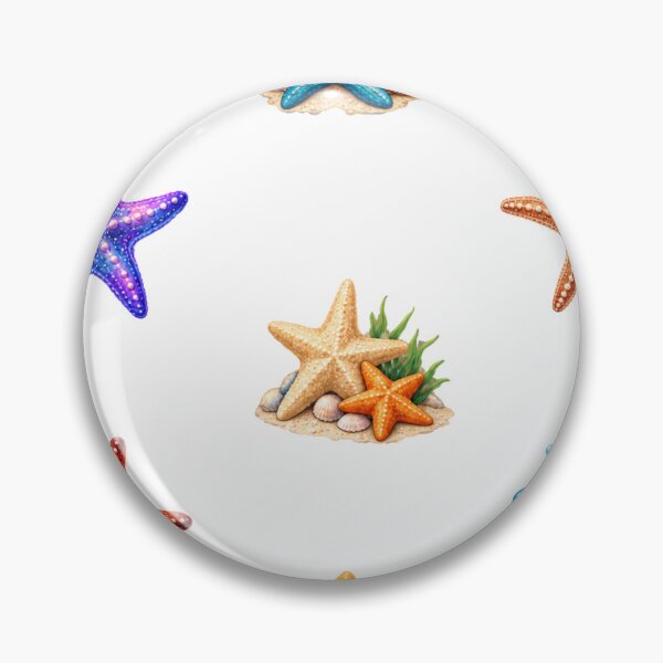 Item preview, Cute Ocean Starfish Clipart Sheet, Watercolor Sea Star Tropical Sticker Pack designed and sold by Rehnair.
