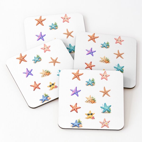 Item preview, Cute Ocean Starfish Clipart Sheet, Watercolor Sea Star Tropical Sticker Pack designed and sold by Rehnair.