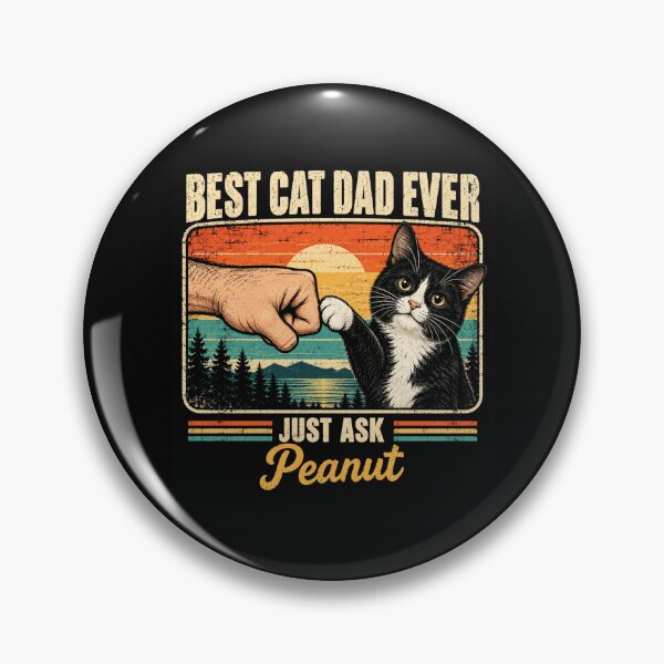 Item preview, Cat Dad Gift Funny Retro Tuxedo Kitten Fist Bump designed and sold by ROUX-ART.