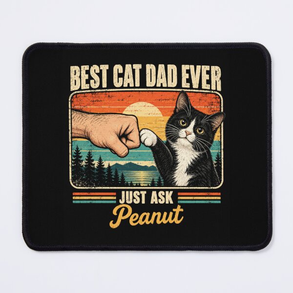 Item preview, Cat Dad Gift Funny Retro Tuxedo Kitten Fist Bump designed and sold by ROUX-ART.