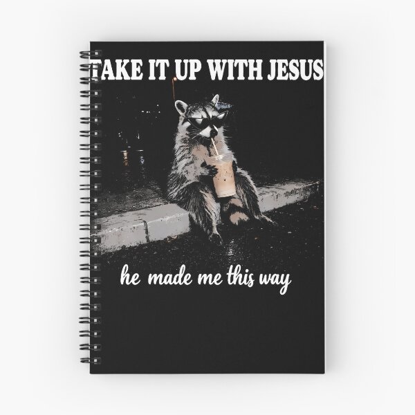 Item preview, Take It Up With Jesus Funny Raccoon Christian Humor designed and sold by Krwasatoune.
