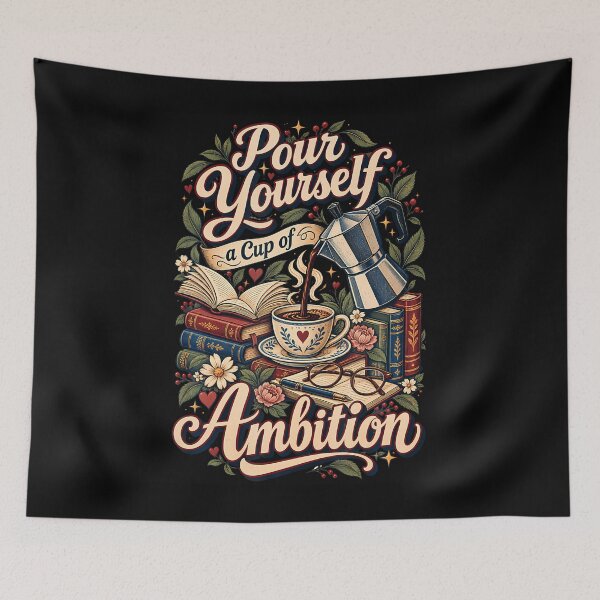 Item preview, Vintage Ambitious Coffee Reader Saying Book Lover Motivation designed and sold by Krwasatoune.