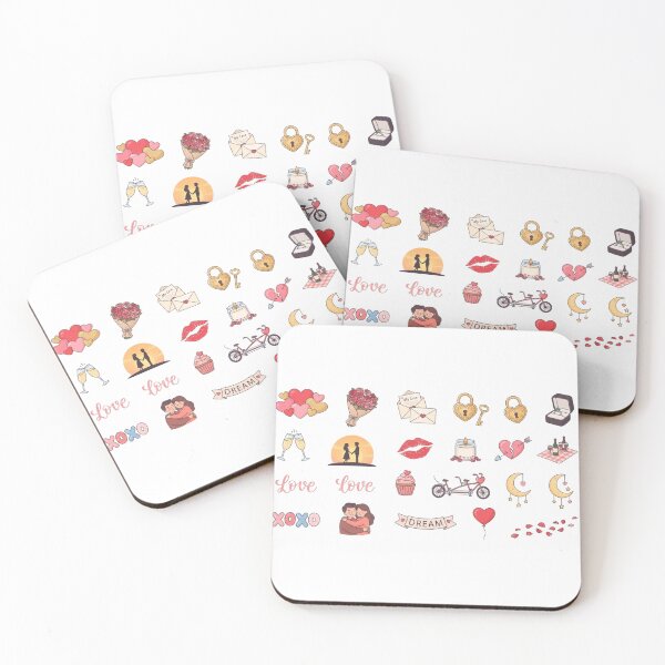 Item preview, Cute Romantic Valentines Day Clipart Sheet, Doodle Love Wedding Digital Sticker Pack designed and sold by Rehnair.