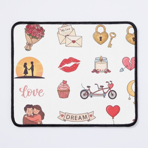 Item preview, Cute Romantic Valentines Day Clipart Sheet, Doodle Love Wedding Digital Sticker Pack designed and sold by Rehnair.