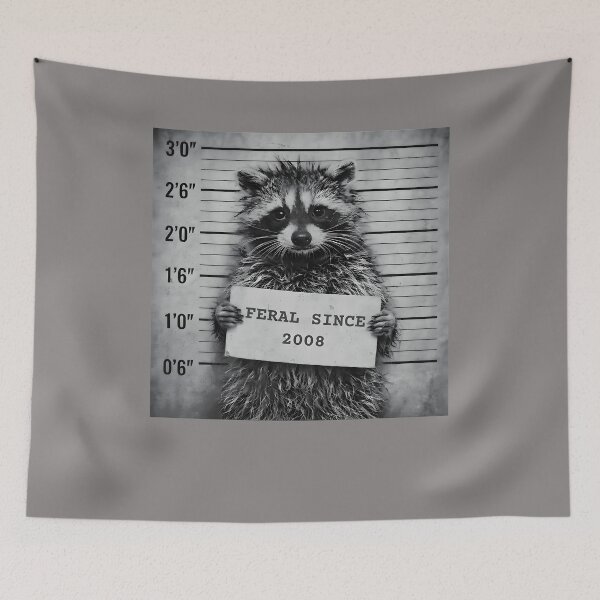 Item preview, Feral Since 2008 Funny Raccoon 18th Birthday Shirt designed and sold by Blebaylem.