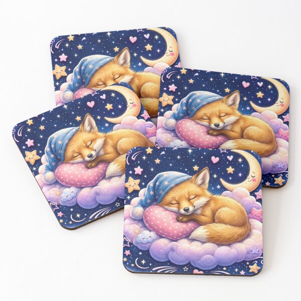 Item preview, Sweet Dreams Fox – Cute Kawaii Baby Fox Under the Stars designed and sold by MoodLay.