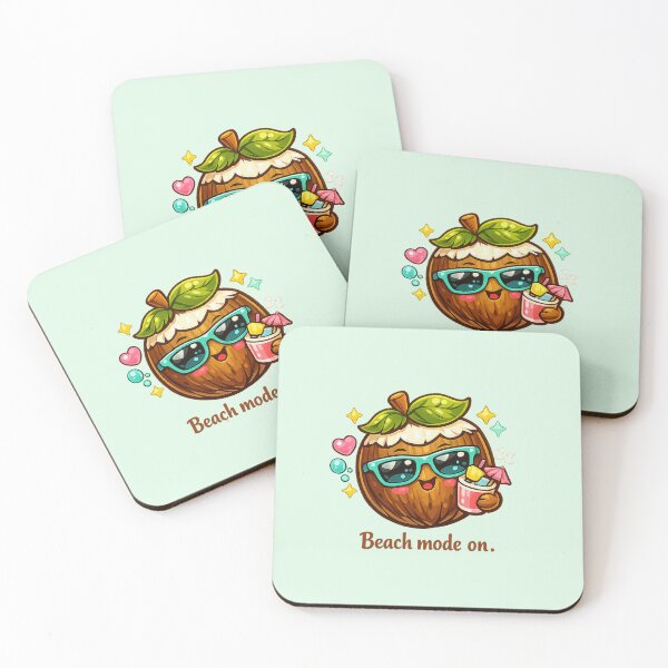 Item preview, Beach Mode On – Chill Coconut Cartoon  designed and sold by Sommium .