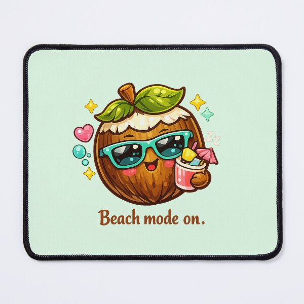 Item preview, Beach Mode On – Chill Coconut Cartoon  designed and sold by Sommium .