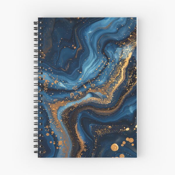 Item preview, Elegant Navy Blue and Gold Marble Fluid Art designed and sold by Artdavesalzburg.