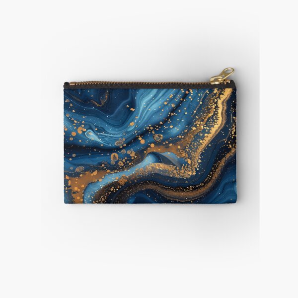 Item preview, Elegant Navy Blue and Gold Marble Fluid Art designed and sold by Artdavesalzburg.