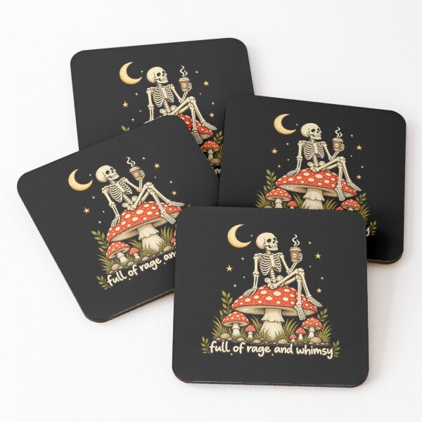 Item preview, Full of Rage and Whimsy Skeleton Mushroom Coffee Gothic Design designed and sold by WILLIAMS-BR.