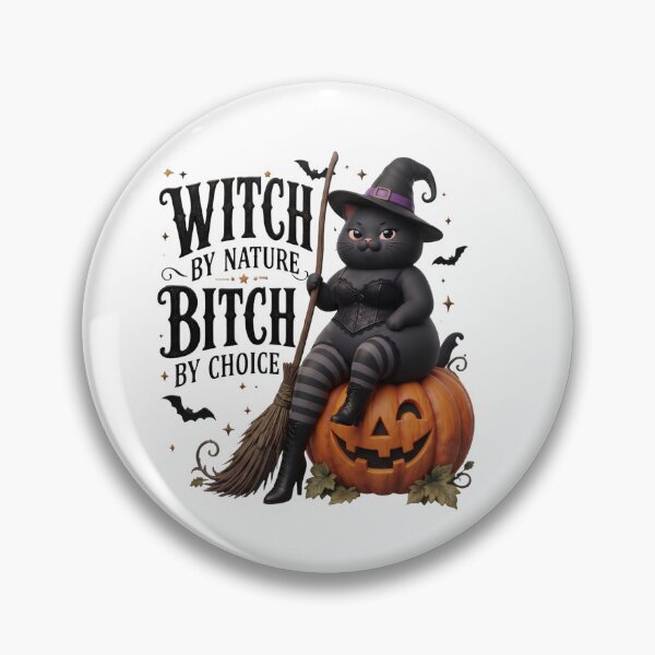 Item preview, Witch by Nature Bitch by Choice Sassy Black Cat Halloween Classic T-Shirt designed and sold by Basma Designs | Retro, Kawaii Shirts & Stickers.