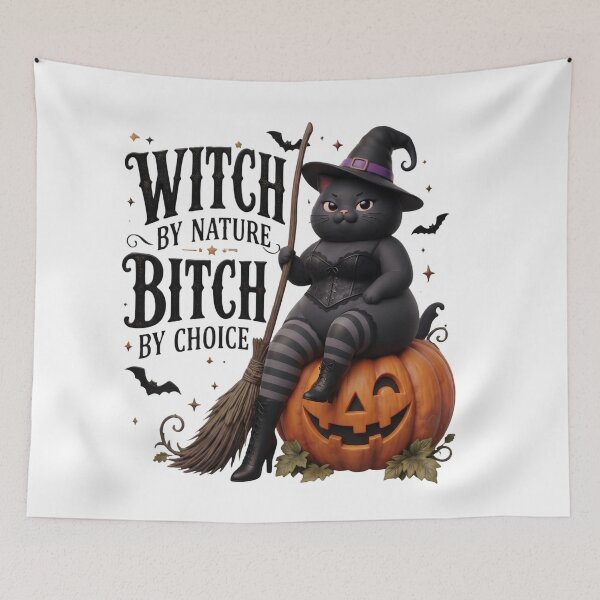 Item preview, Witch by Nature Bitch by Choice Sassy Black Cat Halloween Classic T-Shirt designed and sold by Basma Designs | Retro, Kawaii Shirts & Stickers.