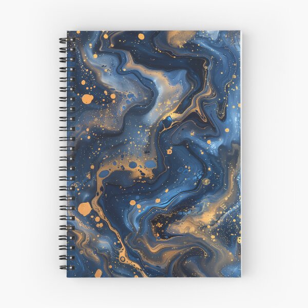 Item preview, Cosmic Navy Blue & Gold Fluid Art Drops designed and sold by Artdavesalzburg.