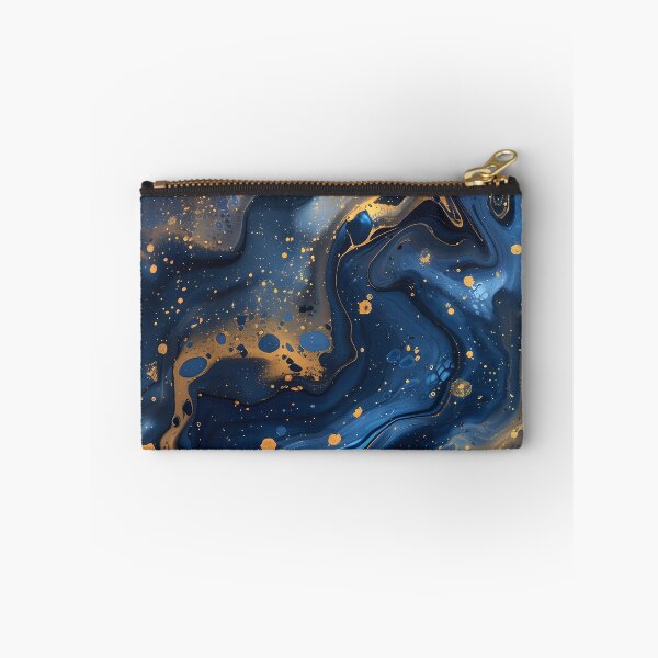 Item preview, Cosmic Navy Blue & Gold Fluid Art Drops designed and sold by Artdavesalzburg.