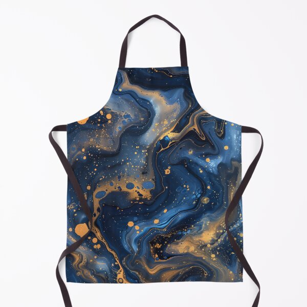 Item preview, Cosmic Navy Blue & Gold Fluid Art Drops designed and sold by Artdavesalzburg.