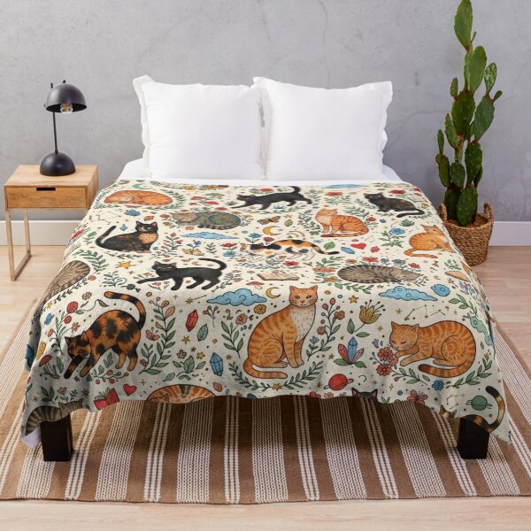 Item preview, Cute Vintage Cat Folk Art Pattern designed and sold by Iampoji.
