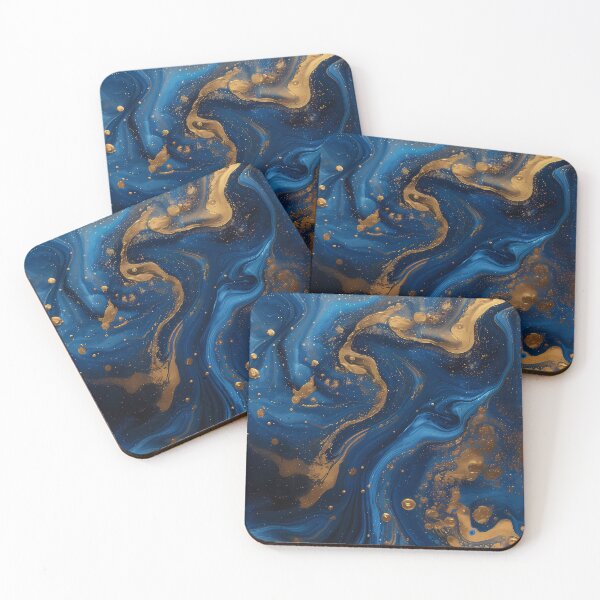 Item preview, Royal Blue & Gold Geode Fluid Art designed and sold by Artdavesalzburg.