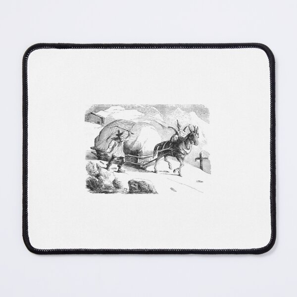 Item preview, Vintage Winter Alpine Sledge Engraving designed and sold by Antique Science Press.