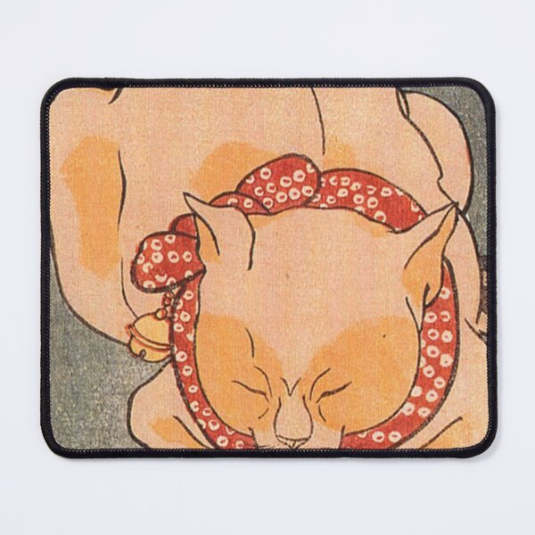 Item preview, Cute Sleeping Japanese Cat Ukiyo-e Vintage Woodblock Print Kuniyoshi designed and sold by vekotpu.