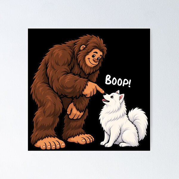 Artikelvorschau, Bigfoot und Amerikanischer Eskimo Boop Fun Design Sasquatch entworfen und verkauft von rafaeltto.