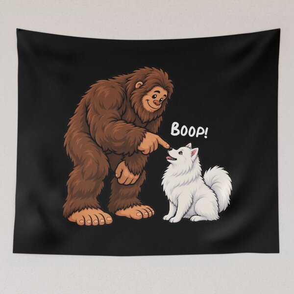 Item preview, Bigfoot and American Eskimo Boop Fun Design Sasquatch designed and sold by rafaeltto.
