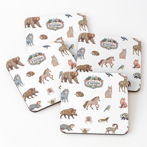 Item preview, Animals of Europe – colorful art sticker sheet designed and sold by sabantha.