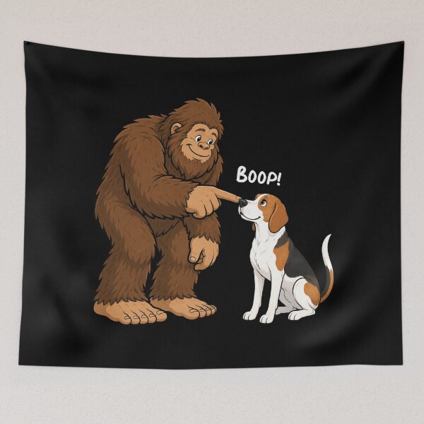 Item preview, Bigfoot and American Foxhound Boop Fun Design Sasquatch designed and sold by rafaeltto.
