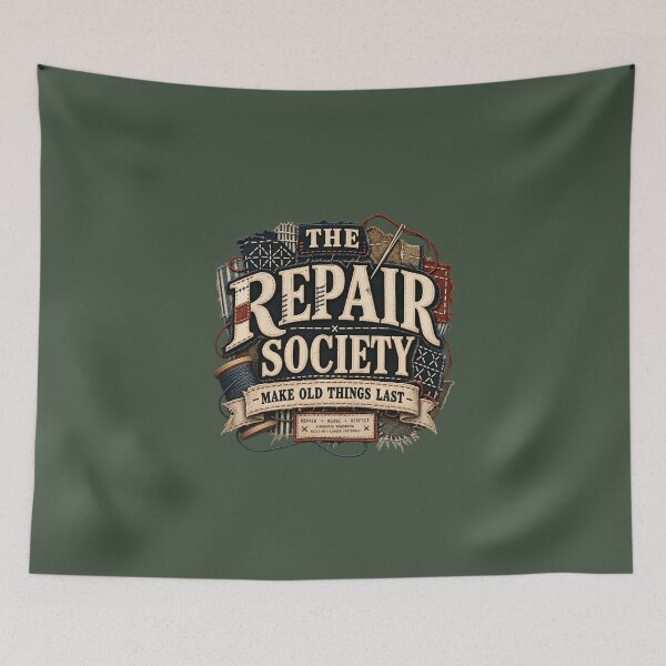 Item preview, The Repair Society Vintage Mending Craft Design designed and sold by KakangMudi.
