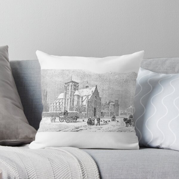 Item preview, Vintage Winter Village Church Lithograph designed and sold by Antique Science Press.
