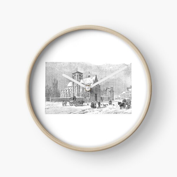 Item preview, Vintage Winter Village Church Lithograph designed and sold by Antique Science Press.